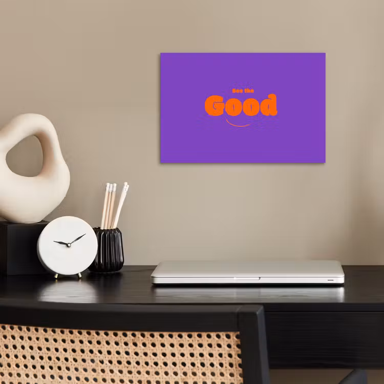 Poster - See the good - Oranje - Paars - Smiley — 2