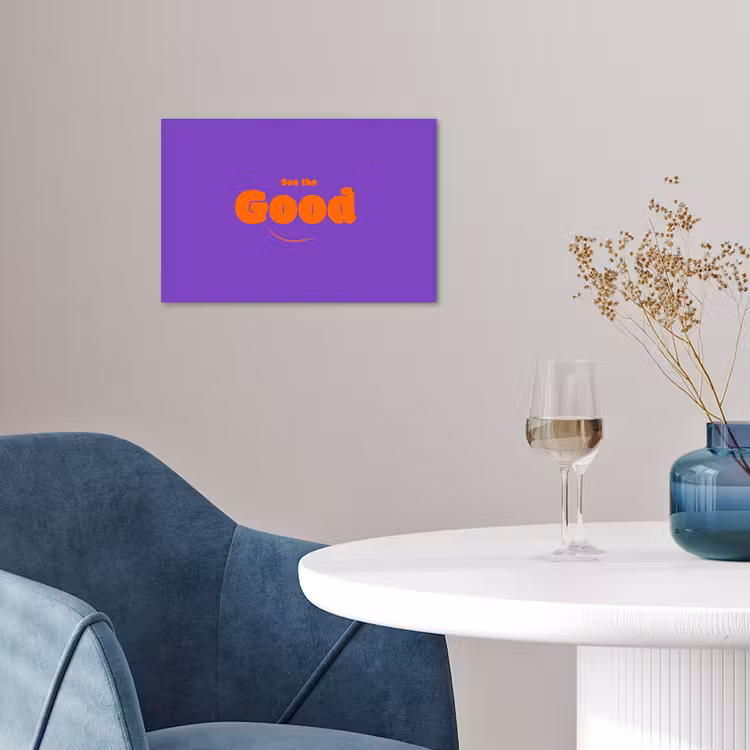 Poster - See the good - Oranje - Paars - Smiley — 4