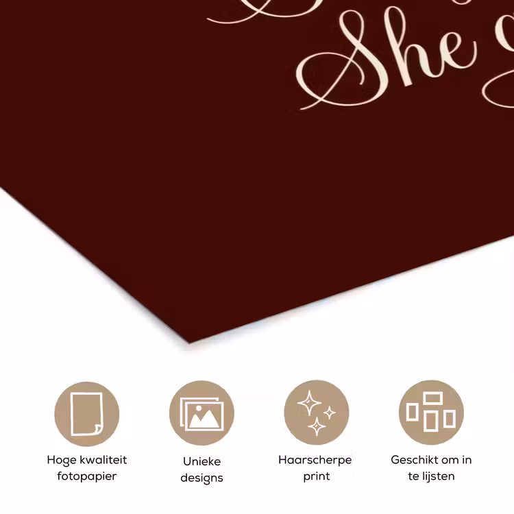 Poster - She plans she glows she achieves - Rood - Cursief — 5