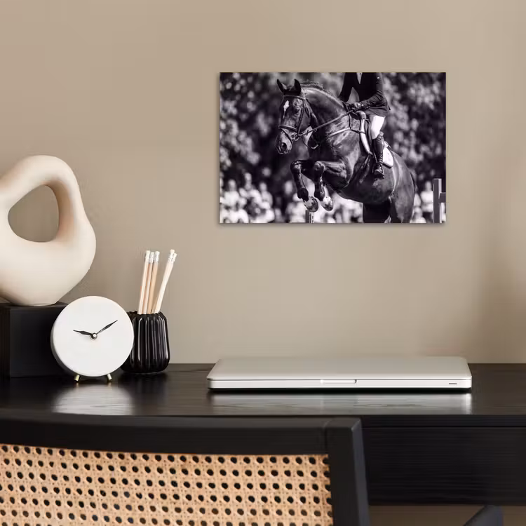 Poster - Springen - Paard - Zwart - Wit — 2