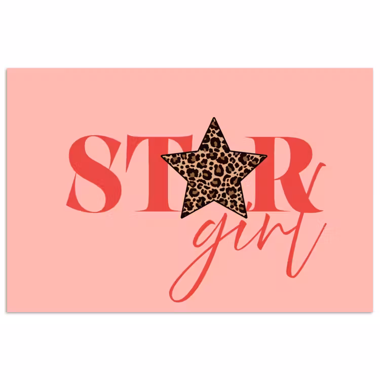 Poster - Star girl - Roze - Panter - Ster — 1
