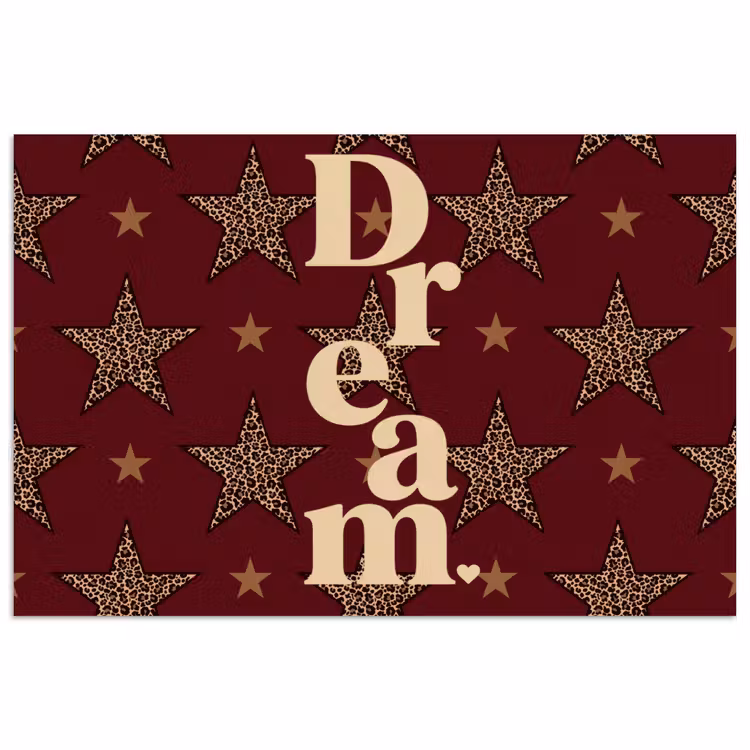 Poster - Sterren - Luipaardprint - Dream - Bordeaux — 1
