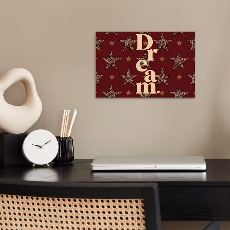 Poster - Sterren - Luipaardprint - Dream - Bordeaux — 2
