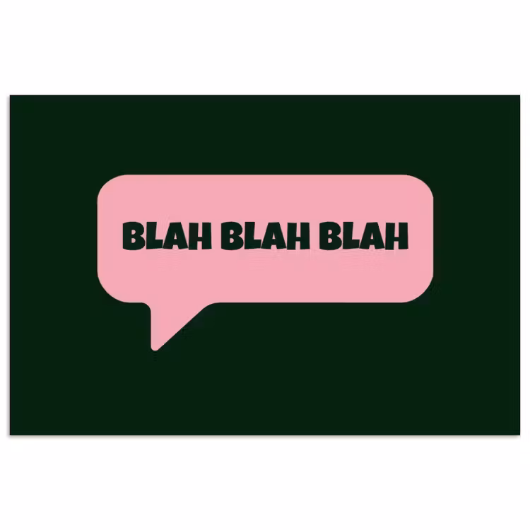 Poster - Tekstwolk - BLAH BLAH BLAH - Roze — 1
