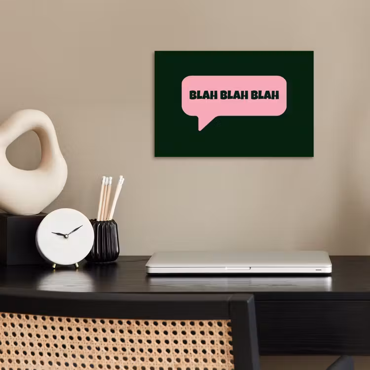 Poster - Tekstwolk - BLAH BLAH BLAH - Roze — 2