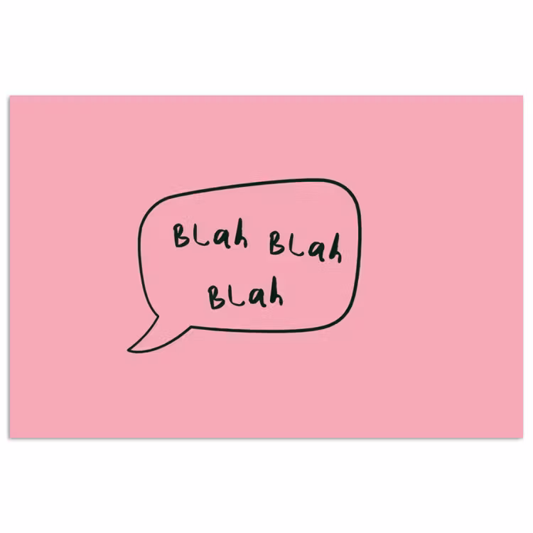 Poster - Tekstwolkje - BLAH BLAH BLAH - Roze — 1