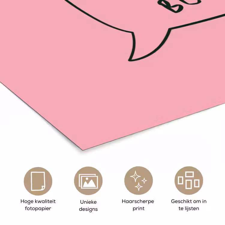 Poster - Tekstwolkje - BLAH BLAH BLAH - Roze — 5