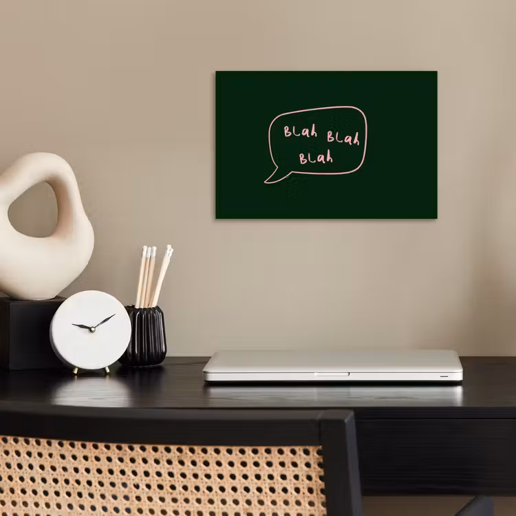 Poster - Tekstwolkje - Donkergroen - BLAH BLAH BLAH — 2