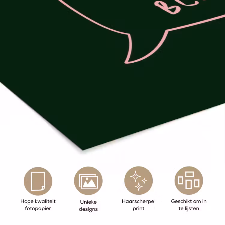 Poster - Tekstwolkje - Donkergroen - BLAH BLAH BLAH — 5