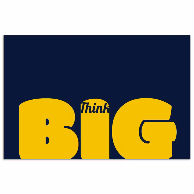 Poster - Think big - Blauw - Geel — 1