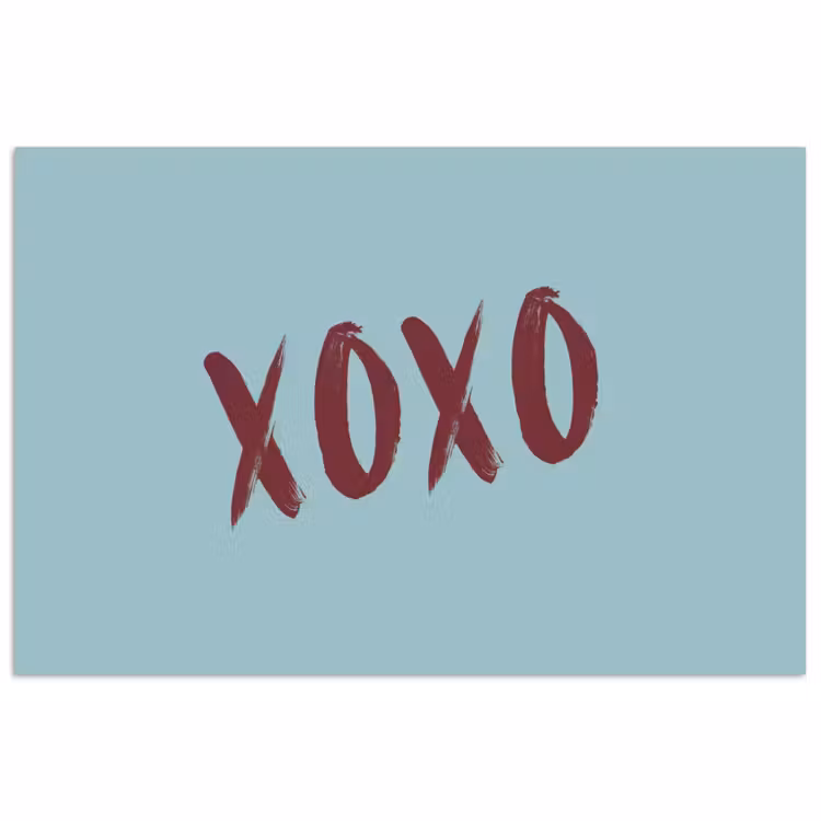Poster - XOXO - Blauw - Rood — 1