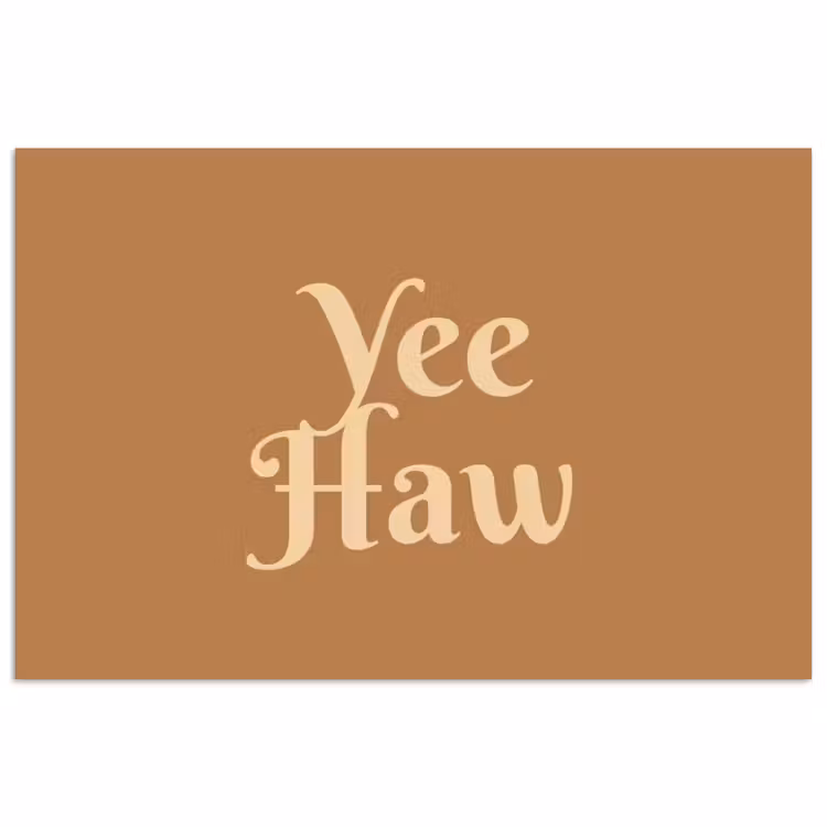 Poster - Yee haw - Bruin - Minimalistisch — 1