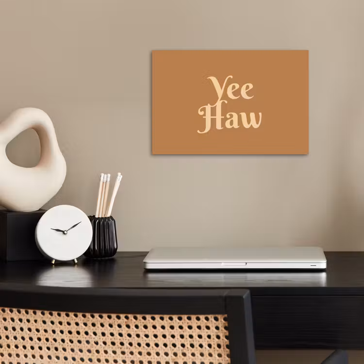 Poster - Yee haw - Bruin - Minimalistisch — 2