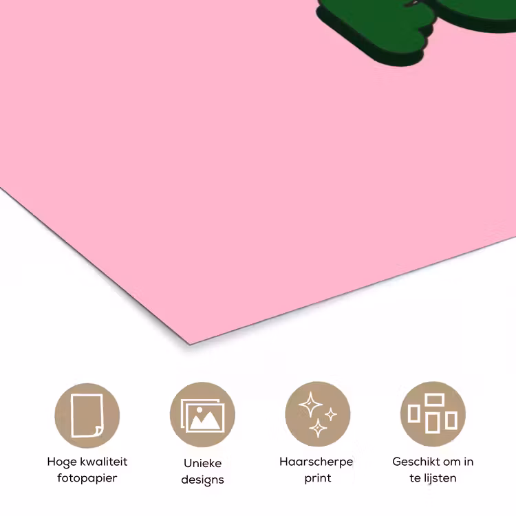 Poster - Yes fun - Groen - Roze — 5
