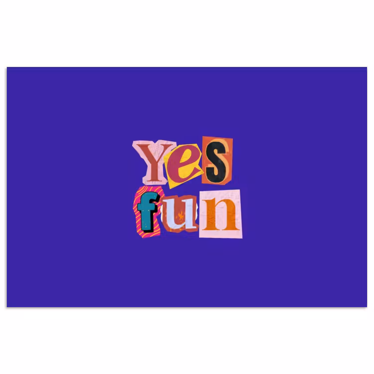 Poster - Yes fun - Kleurrijk - Collage-stijl — 1