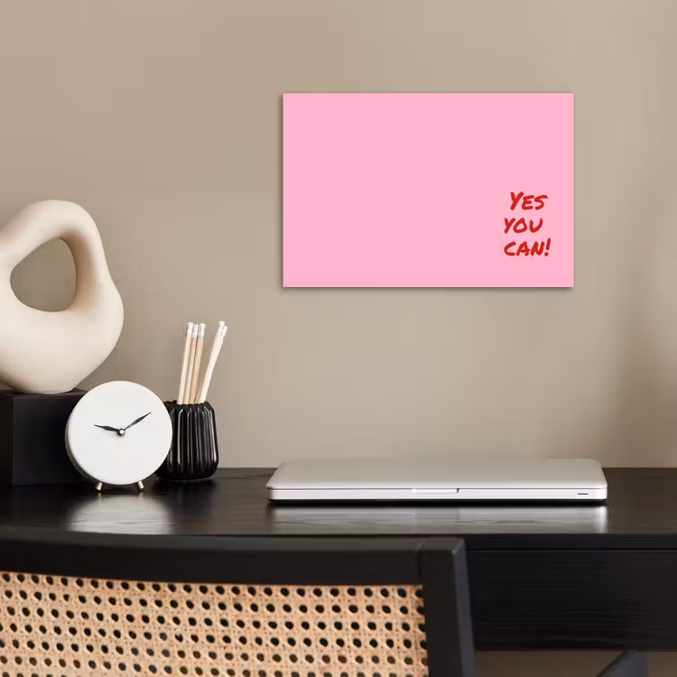 Poster - Yes you can do it - Rood - Roze — 2