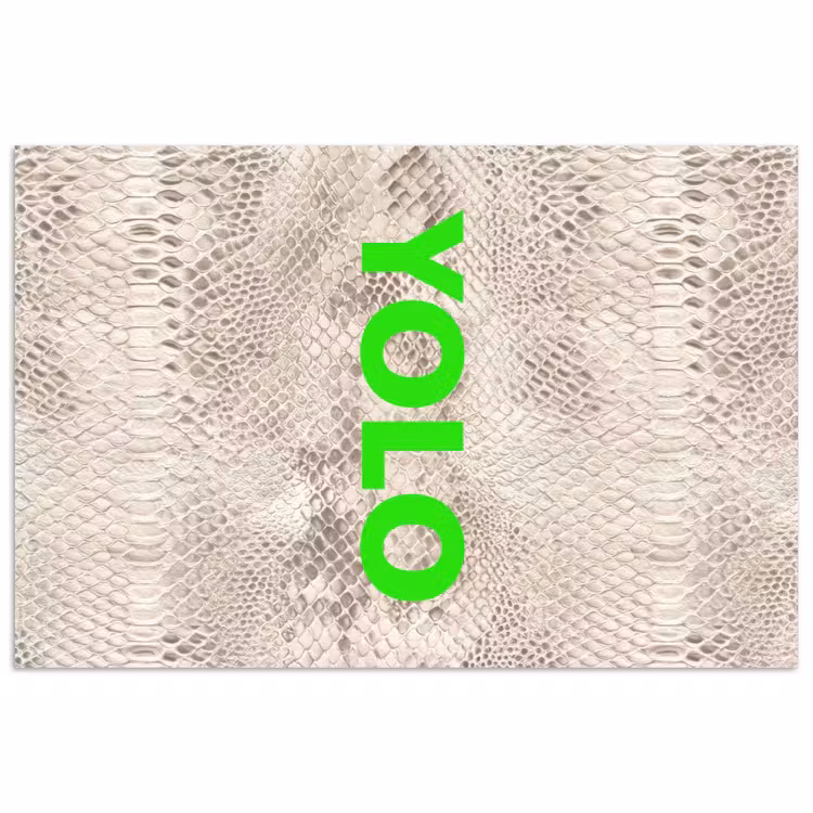 Poster - YOLO - Groen - Neon - Slangenprnt — 1