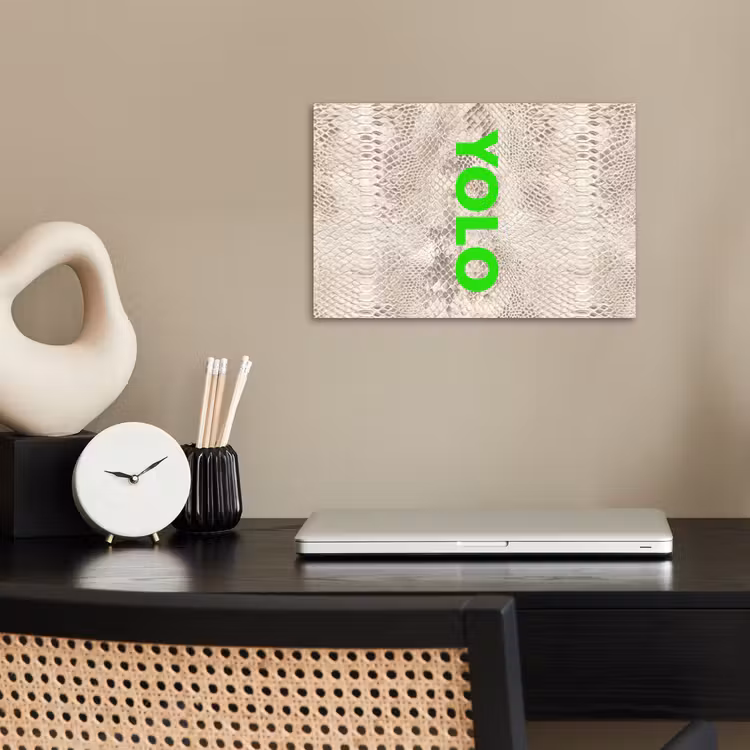 Poster - YOLO - Groen - Neon - Slangenprnt — 2