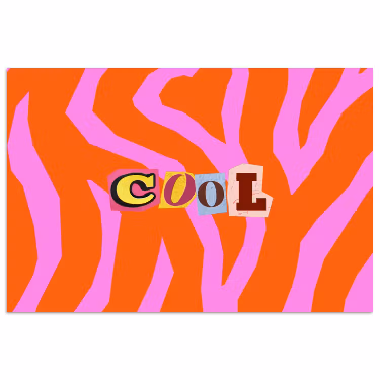 Poster - Zebraprint - Grafisch - COOL - Oranje — 1