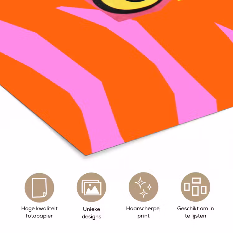 Poster - Zebraprint - Grafisch - COOL - Oranje — 5