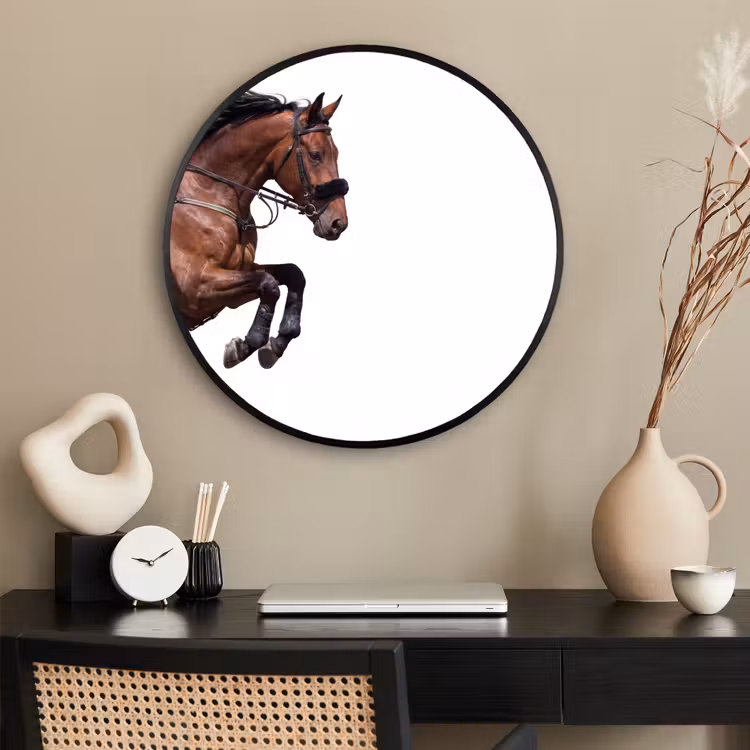 Ronde fotolijst - Paard - Springen - Modern — 2
