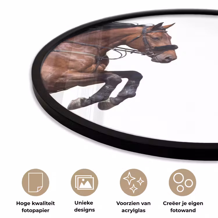 Ronde fotolijst - Paard - Springen - Modern — 5