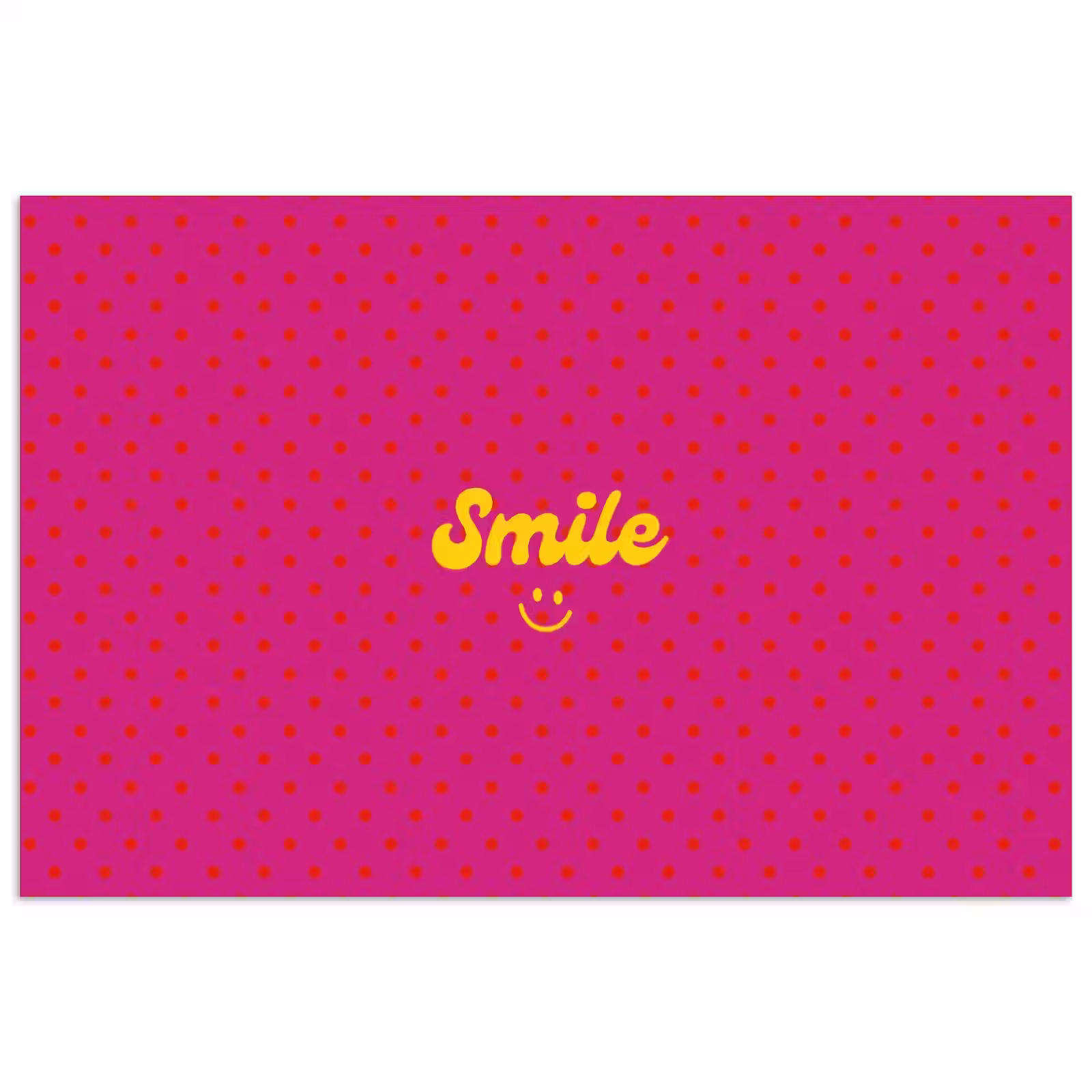 Poster - Smile - Stippen - Geel - Smiley - Roze — 1
