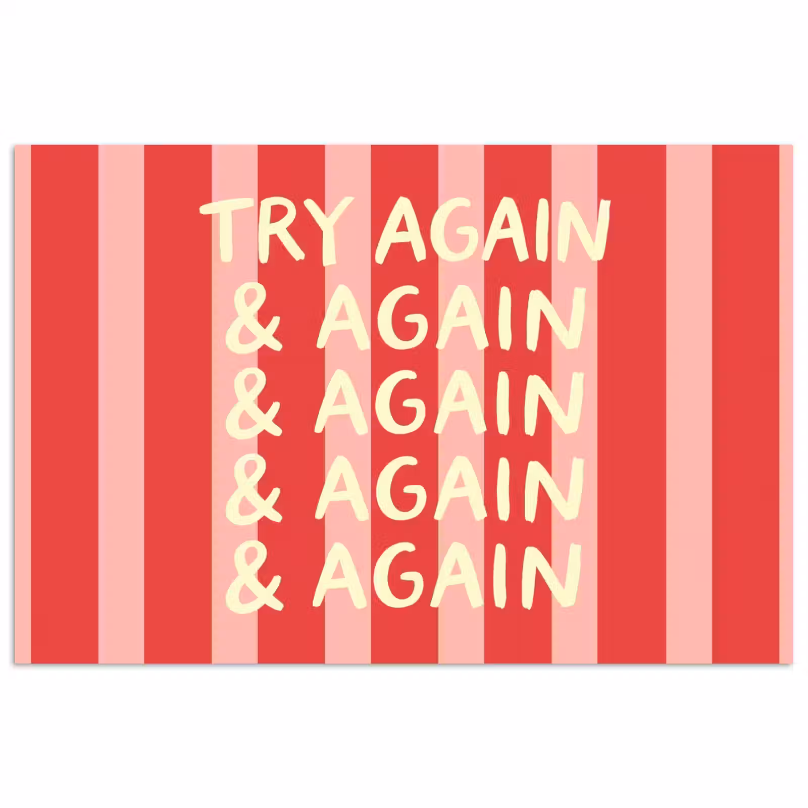 Poster - Strepen - Rood - Try again — 1