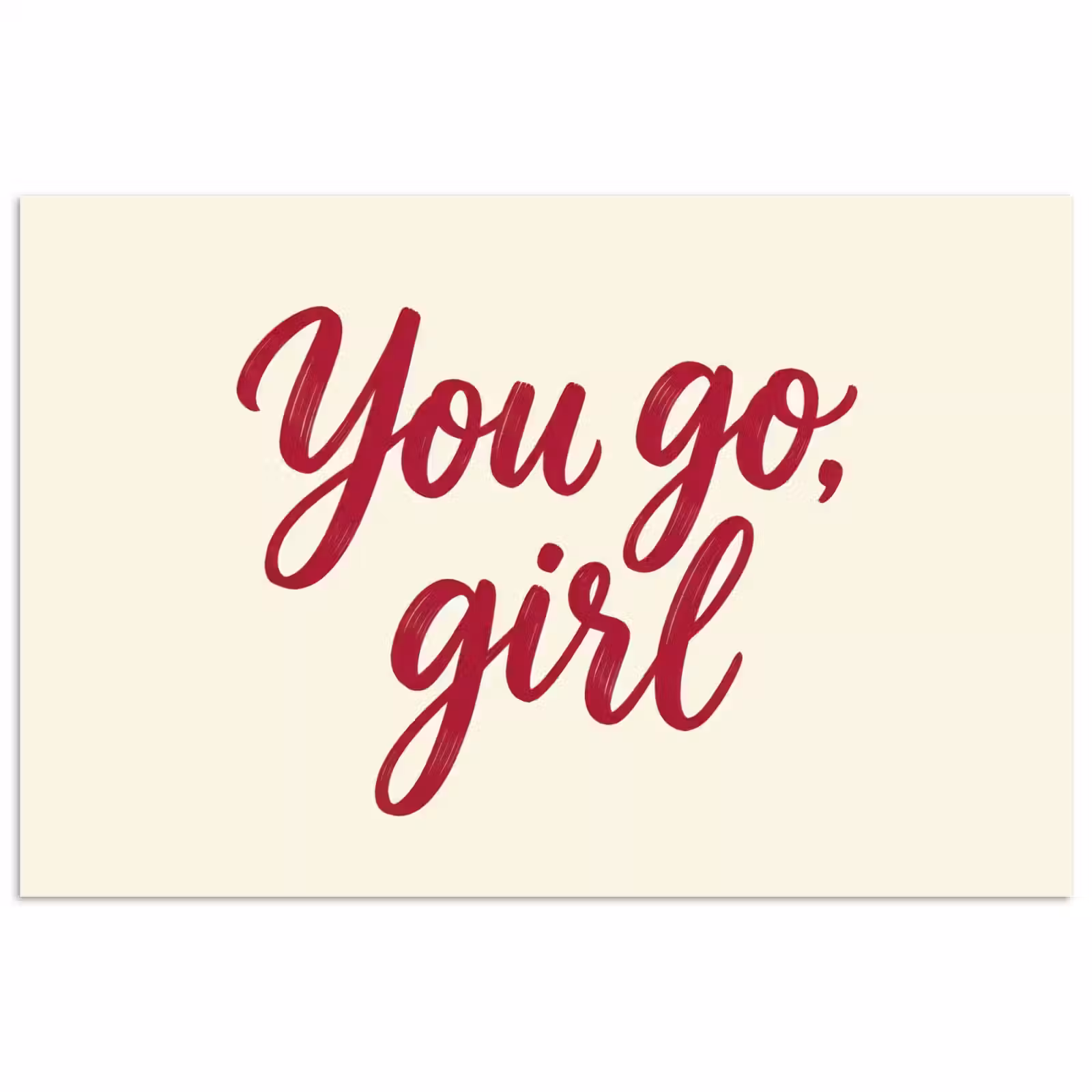 Poster - you go girl - Rood - Wit — 1