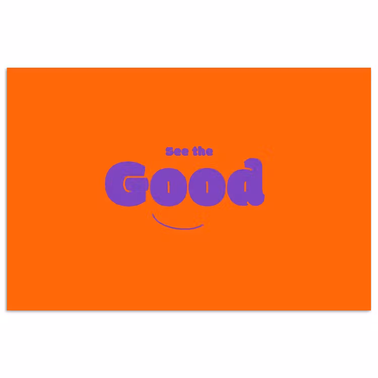 Poster - See the good - Paars - Oranje - Smiley — 1