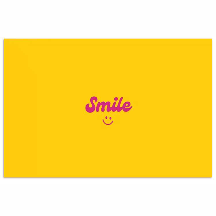 Poster - Smile - Geel - Roze — 1