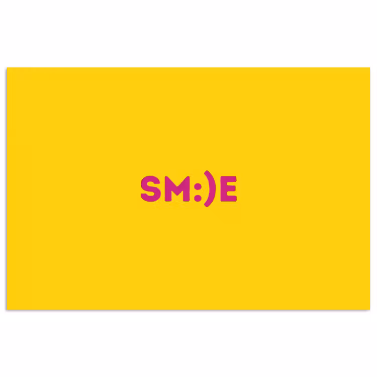 Poster - Smile - Roze - Geel — 1
