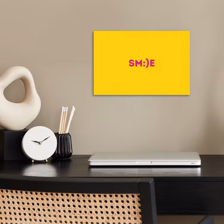 Poster - Smile - Roze - Geel — 2