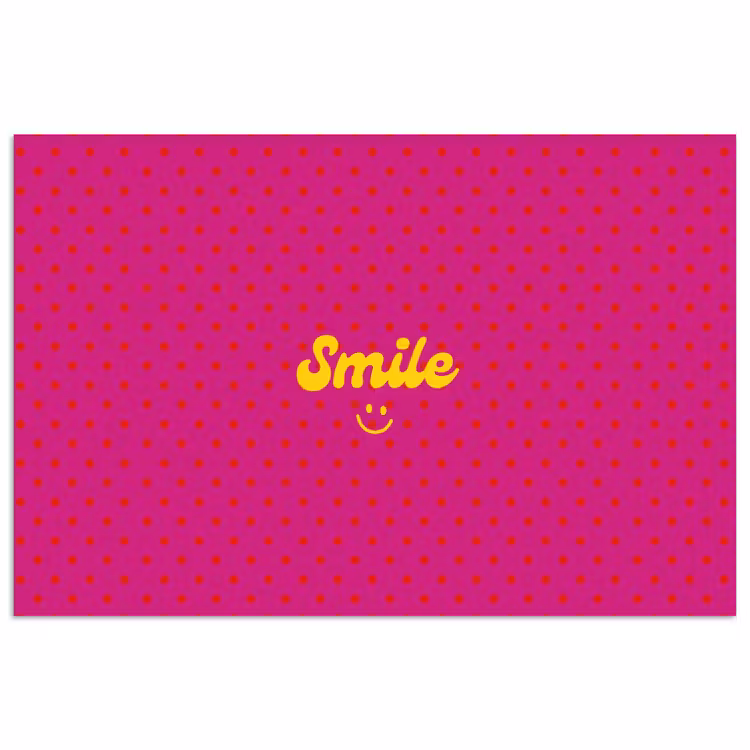 Poster - Smile - Stippen - Geel - Smiley - Roze — 1