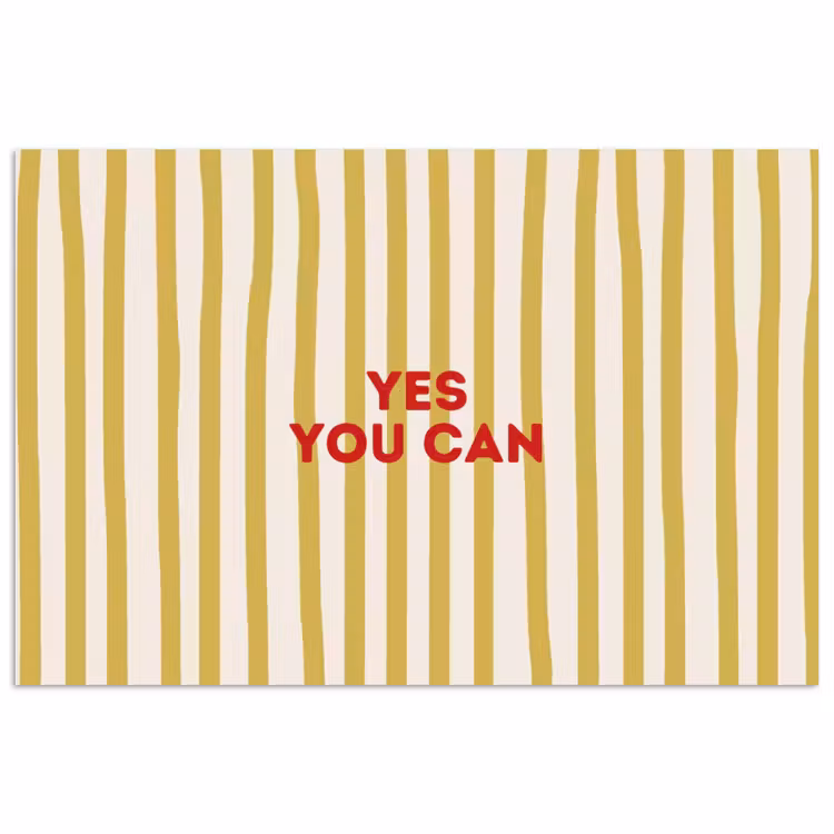 Poster - Strepen - Abstract - Yes you can - Rood — 1