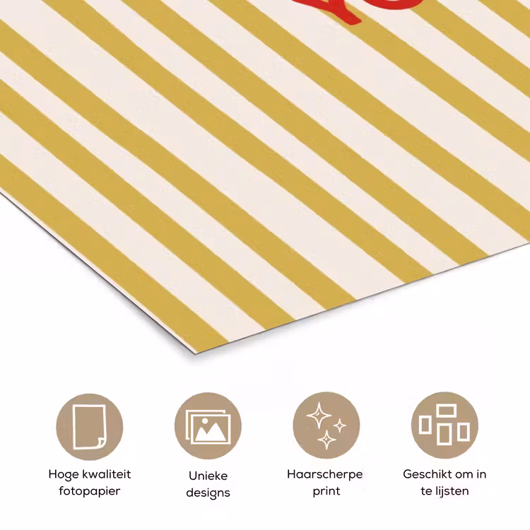 Poster - Strepen - Abstract - Yes you can - Rood — 5