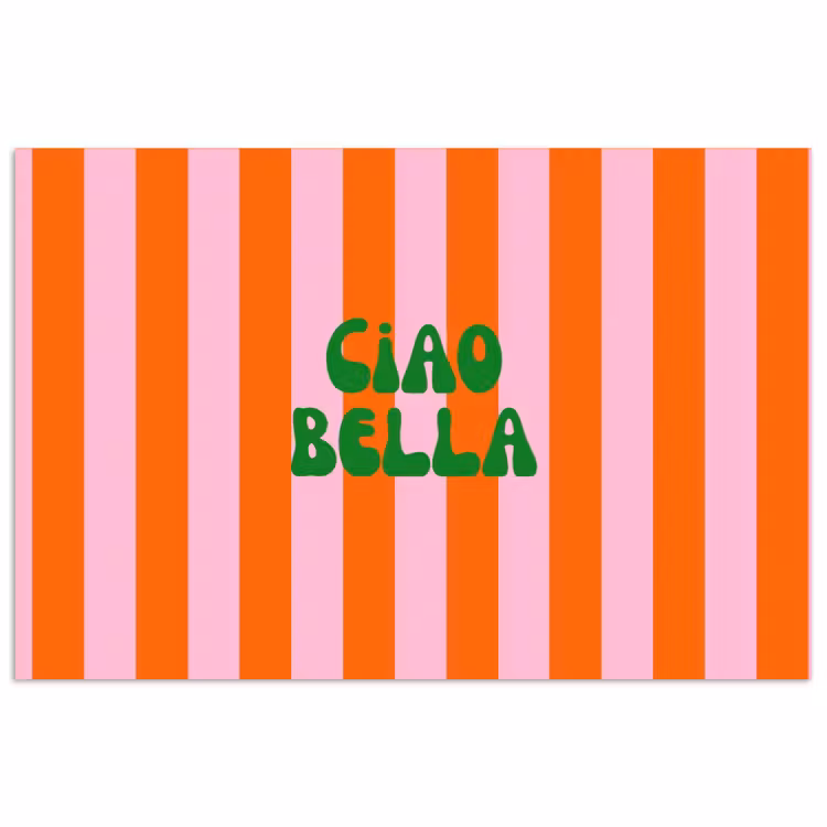 Poster - Strepen - Oranje - Verticaal - Ciao bella — 1