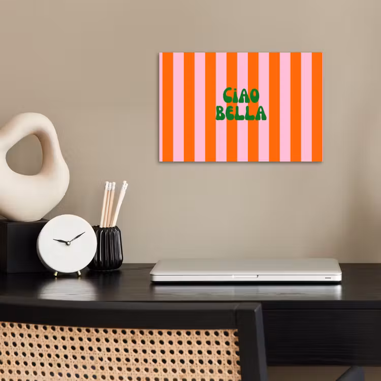 Poster - Strepen - Oranje - Verticaal - Ciao bella — 2
