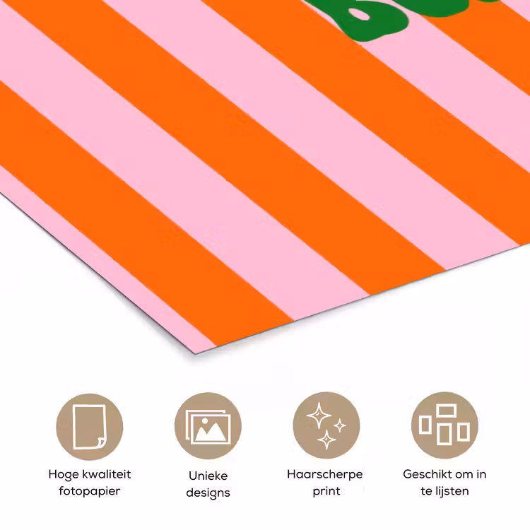 Poster - Strepen - Oranje - Verticaal - Ciao bella — 5