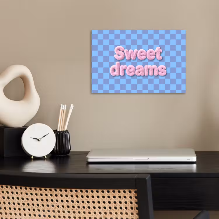 Poster - Sweet dreams - Vierkanten - Roze - Blauw — 2