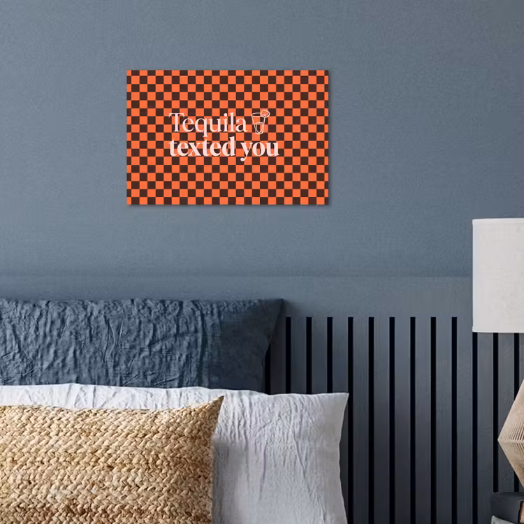 Poster - Tequila texted you - Glas - Vierkanten - Oranje — 3