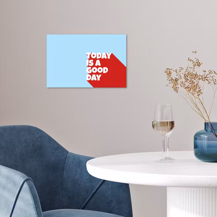 Poster - Today is a good day - Rood - lichtblauw — 4