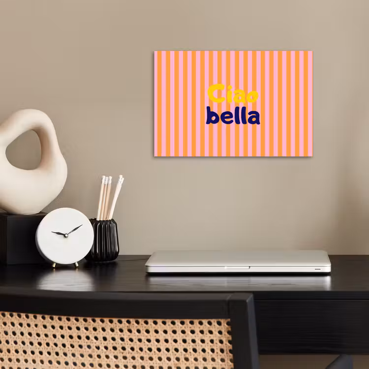 Poster - Verticaal - Strepen - Oranje - Ciao bella — 2