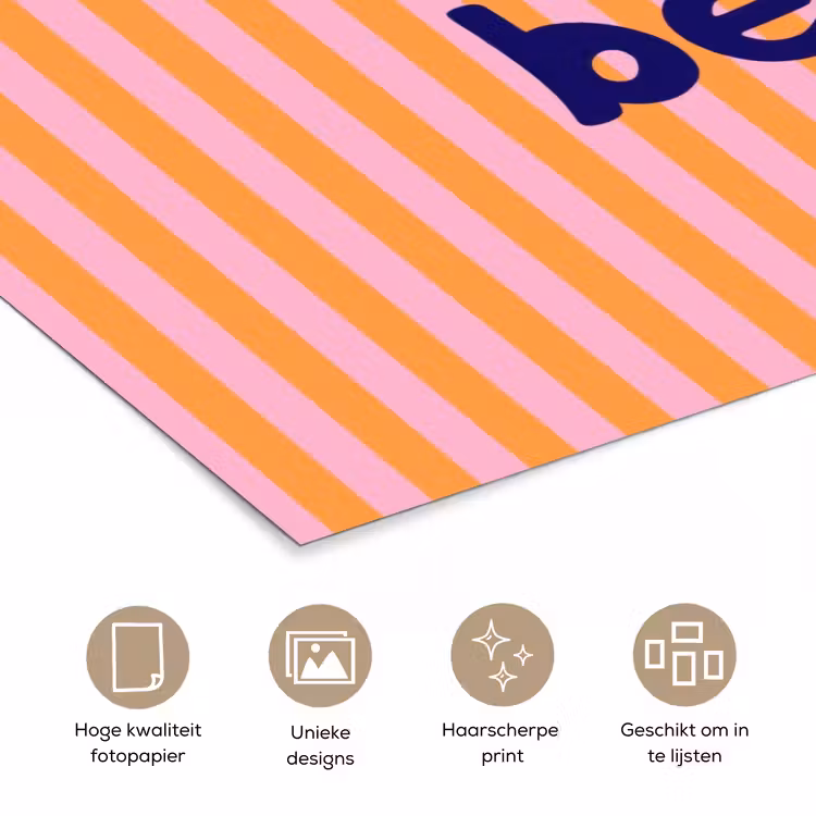 Poster - Verticaal - Strepen - Oranje - Ciao bella — 5