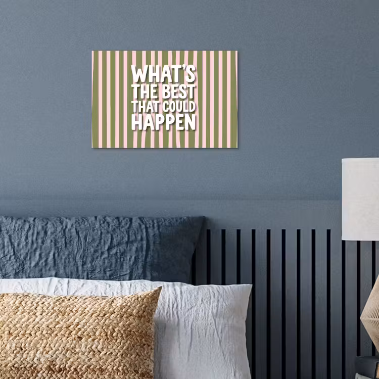 Poster - What's the best that could happen - Strepen - Groen - Roze — 3