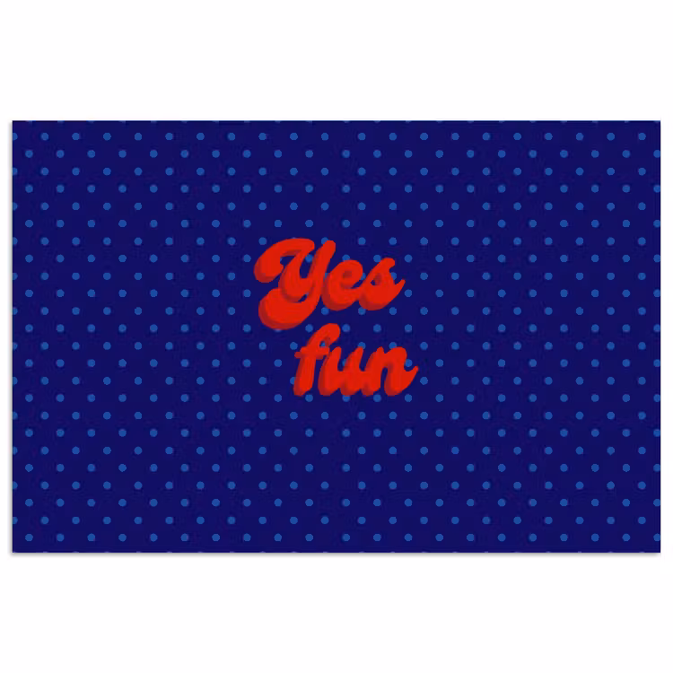 Poster - Yes fun - Rood - Blauw - Stippen — 1