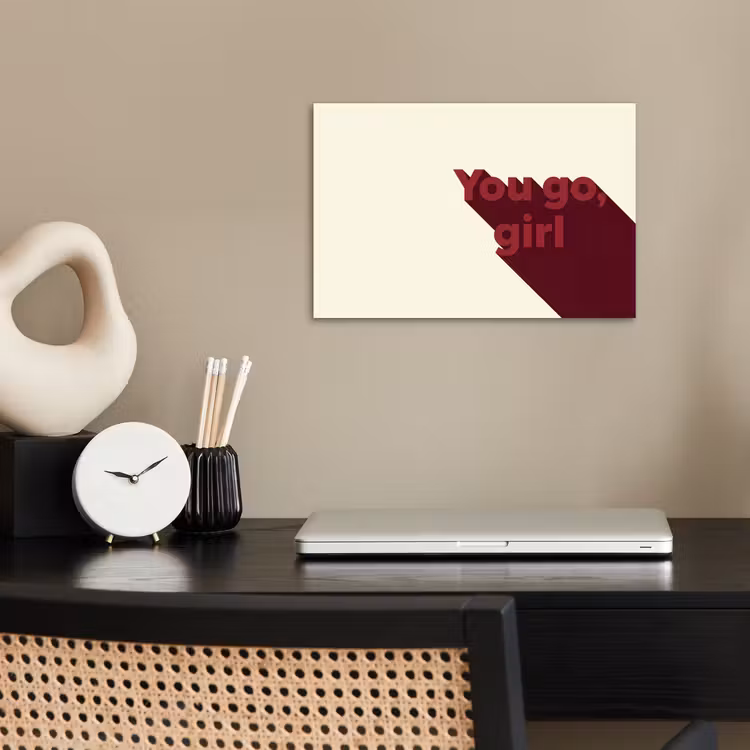 Poster - you go girl - 3D - Rood — 2