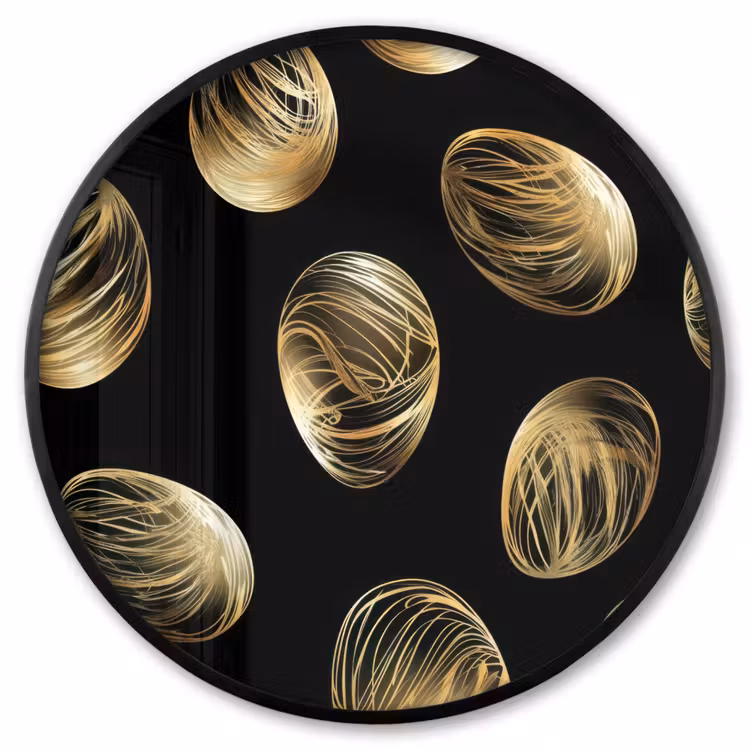 Ronde fotolijst - Eieren - Goud - Patroon — 1
