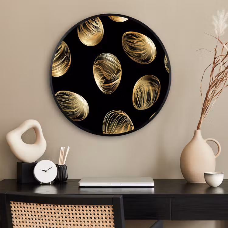 Ronde fotolijst - Eieren - Goud - Patroon — 2