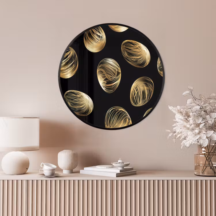 Ronde fotolijst - Eieren - Goud - Patroon — 4